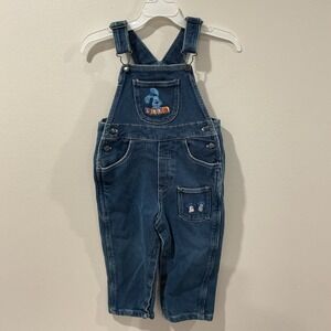 VTG Y2k Blues Clues Overalls Jumper 24 Months Nickelodeon Denim Embroidered‎